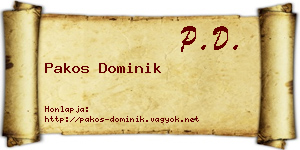 Pakos Dominik névjegykártya